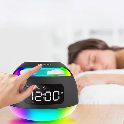 Radiovækkeur med bluetooth og farvet lys