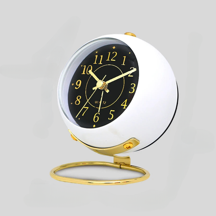 Rundt analog design vækkeur til bordet