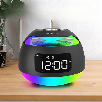 Radiovækkeur med bluetooth og farvet lys