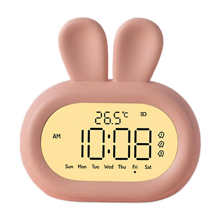 Sødt kanin vækkeur med natlampe funktion