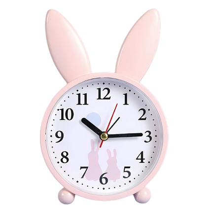 Analogt børnevækkeur med sød kanin