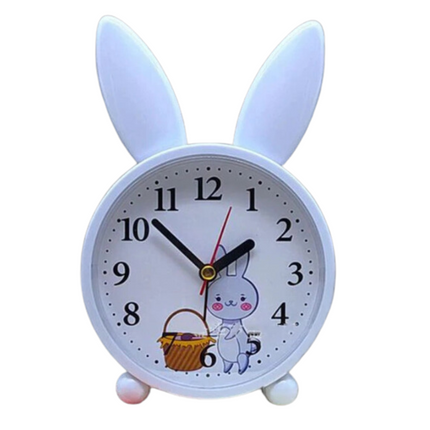 Analogt børnevækkeur med sød kanin