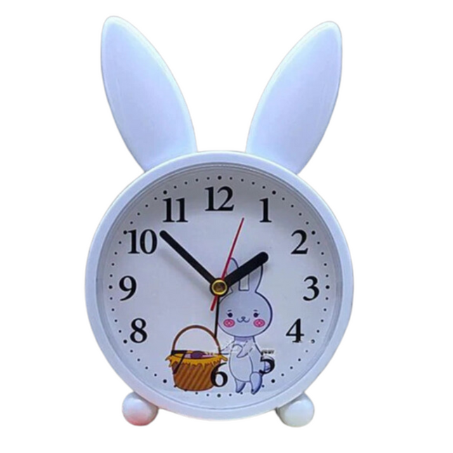 Analogt børnevækkeur med sød kanin