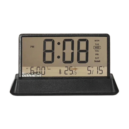 Kompakt digitalt vækkeur med termometer