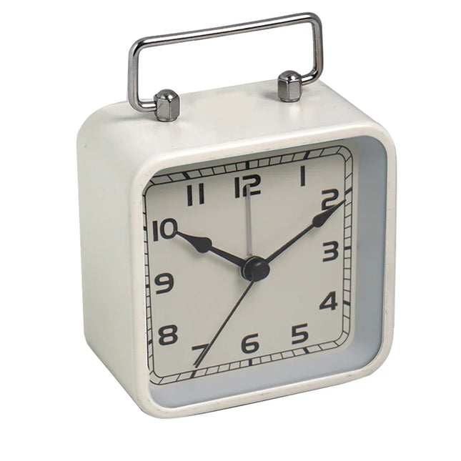 Lille firkantet vækkeur med håndtag