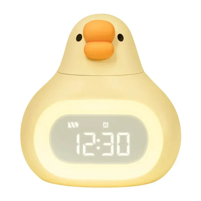 Sødt ande-vækkeur med natlampe