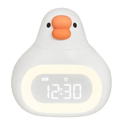 Sødt ande-vækkeur med natlampe