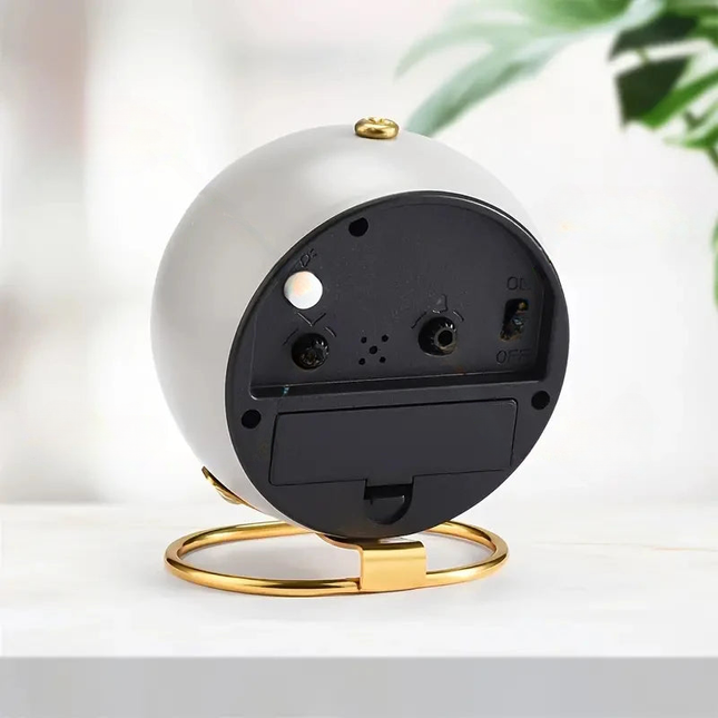 Rundt analog design vækkeur til bordet