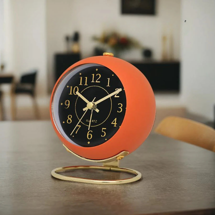 Rundt analog design vækkeur til bordet