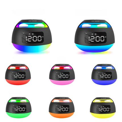 Radiovækkeur med bluetooth og farvet lys