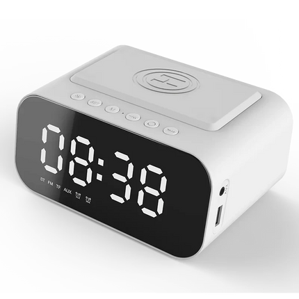 Clockradio med trådløs oplader og USB