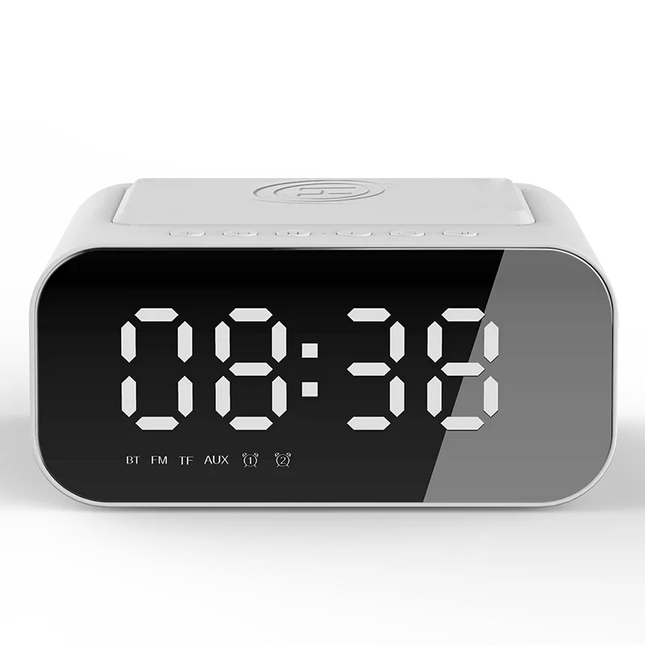 Clockradio med trådløs oplader og USB