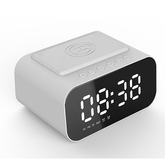 Clockradio med trådløs oplader og USB