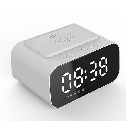 Clockradio med trådløs oplader og USB