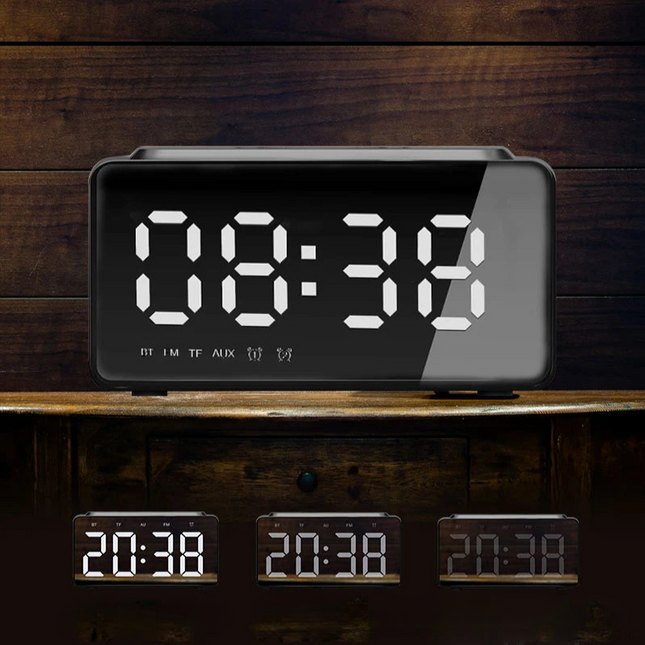 Clockradio med trådløs oplader og USB