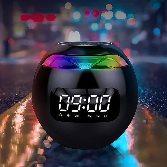 Rund clockradio med RGB lys