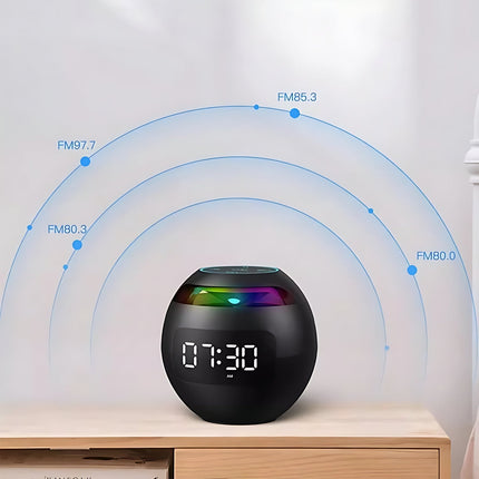 Rund clockradio med RGB lys