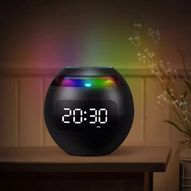 Rund clockradio med RGB lys