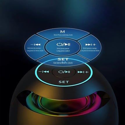 Rund clockradio med RGB lys