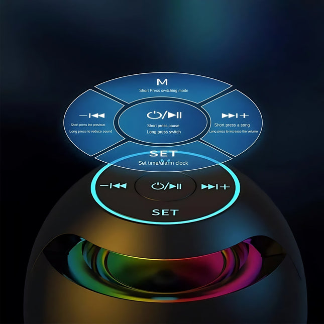 Rund clockradio med RGB lys