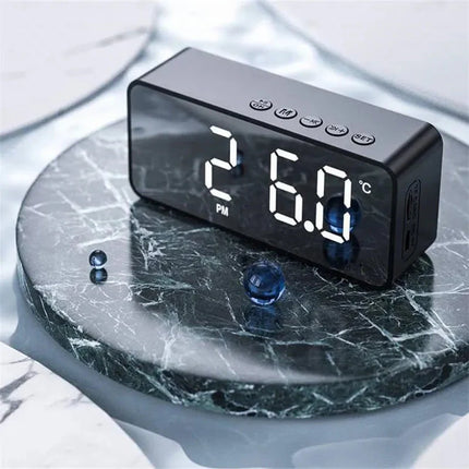 Genopladelig clockradio med Bluetooth og spejl