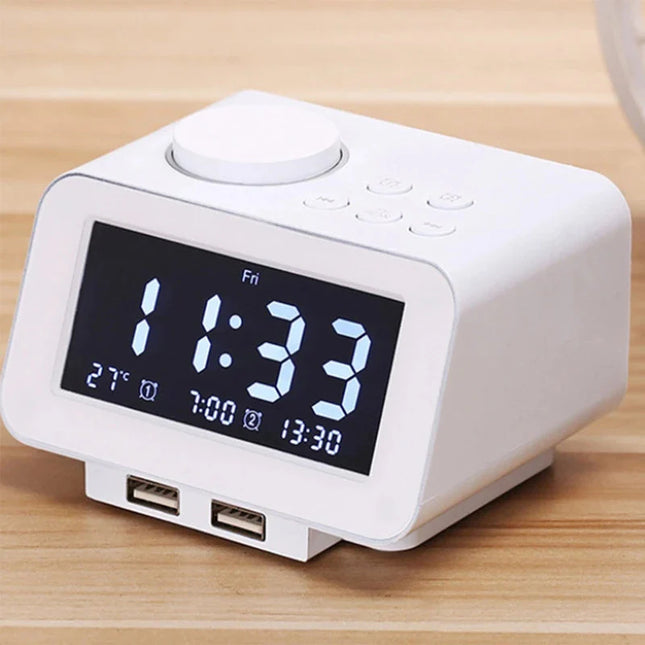 Kompakt digital clockradio med FM-radio