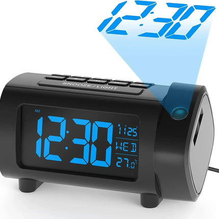 Clockradio med projektor til loftet