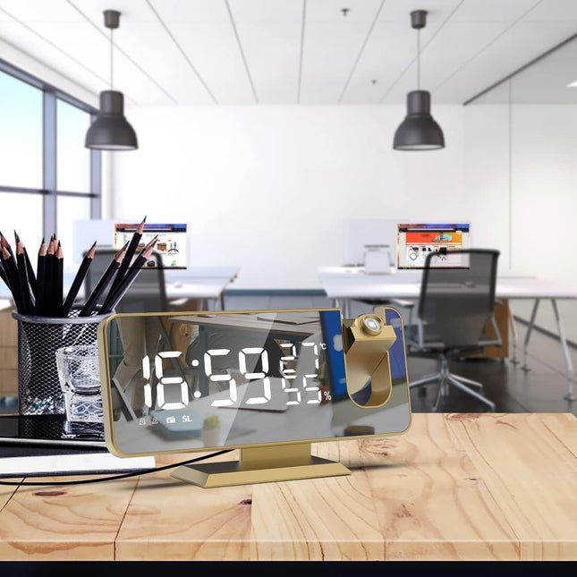 Design clockradio med projektor og spejl