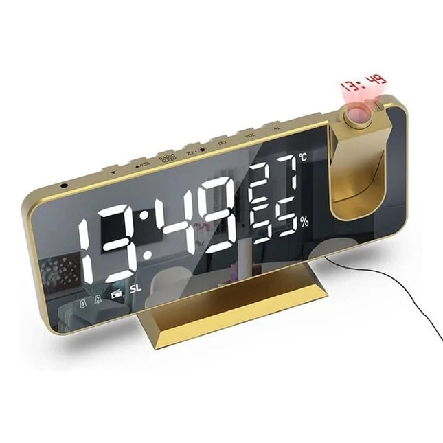 Design clockradio med projektor og spejl