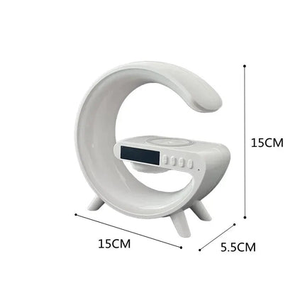 Multifunktionel lampe med vækkeur og oplader