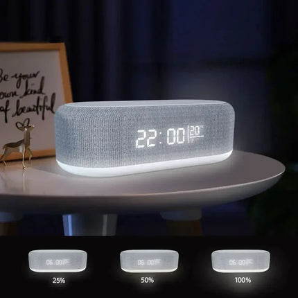 Bluetooth vækkeur i stof med oplader