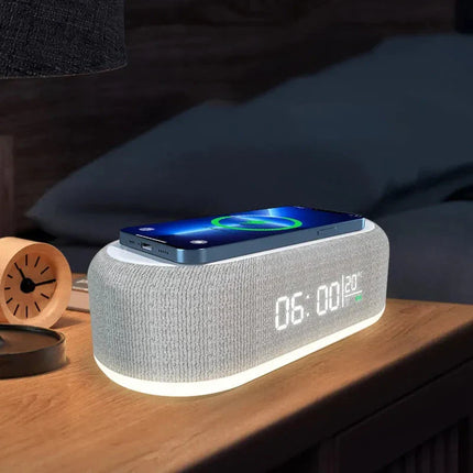 Bluetooth vækkeur i stof med oplader