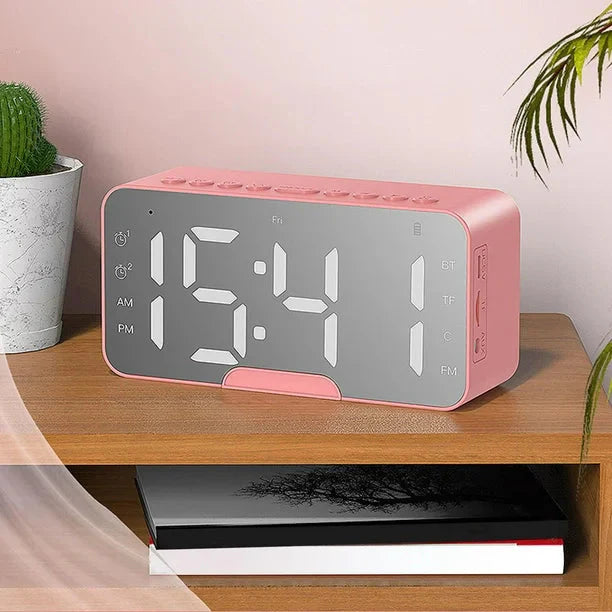 Lyserødt smart vækkeur med Bluetooth
