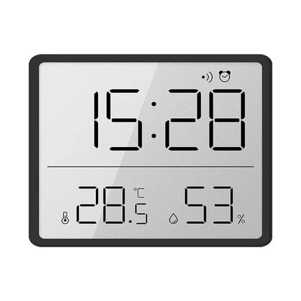 Slankt rejsevækkeur med termometer