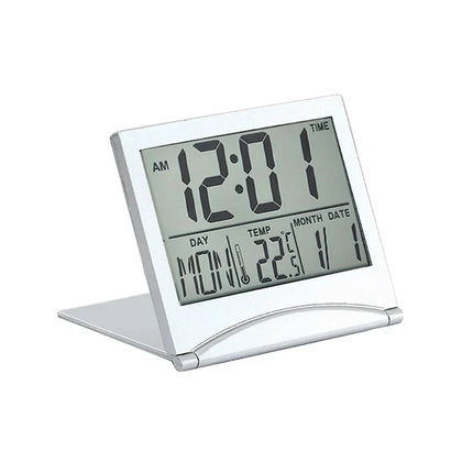 Sammenklappeligt digitalt rejsevækkeur med dato