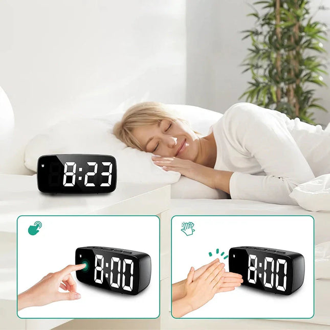 Batteridrevet digitalt vækkeur med alarm