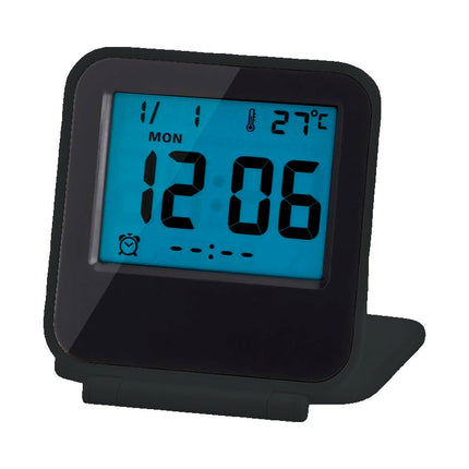 Kompakt foldbart digitalt rejsevækkeur