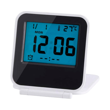 Kompakt foldbart digitalt rejsevækkeur