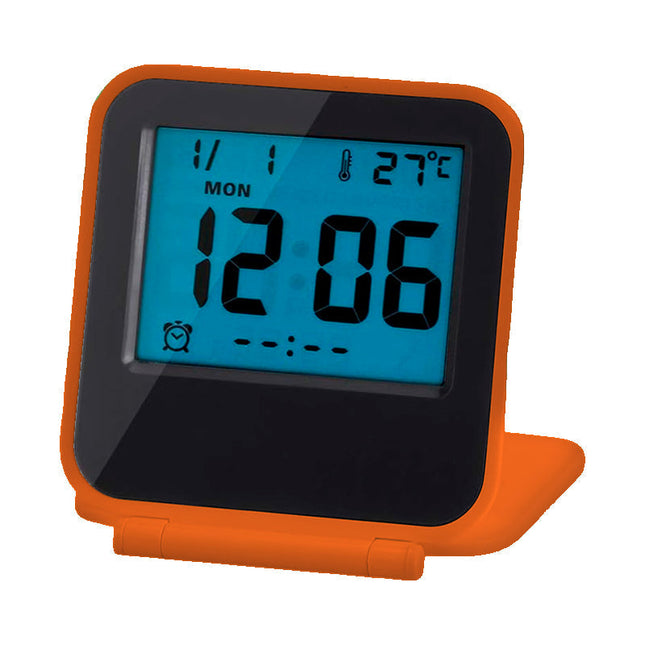 Kompakt foldbart digitalt rejsevækkeur