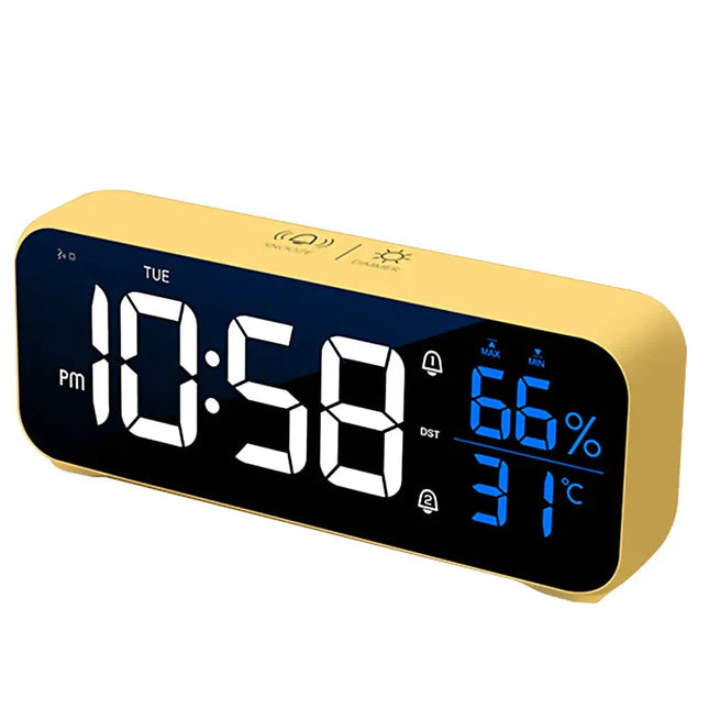 Digitalt design vækkeur med termometer