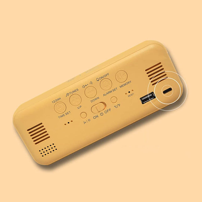 Digitalt design vækkeur med termometer