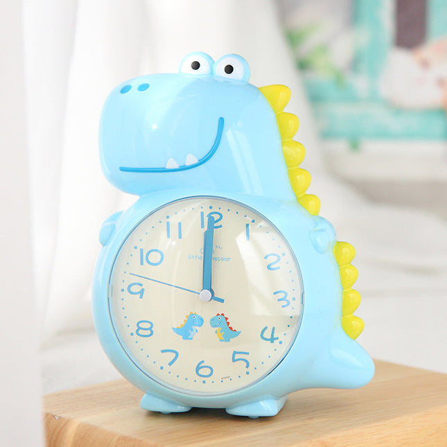 Blåt analogt dinosaur vækkeur til børn