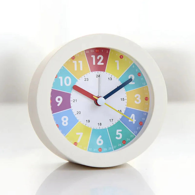 Rundt pædagogisk vækkeur til børneværelset