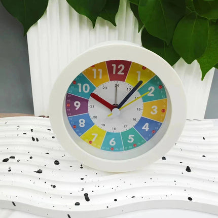 Rundt pædagogisk vækkeur til børneværelset