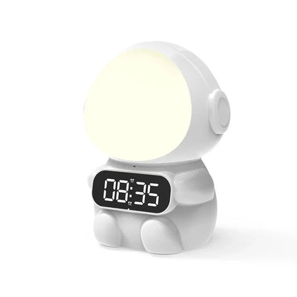 Astronaut vækkeur til børn med natlampe