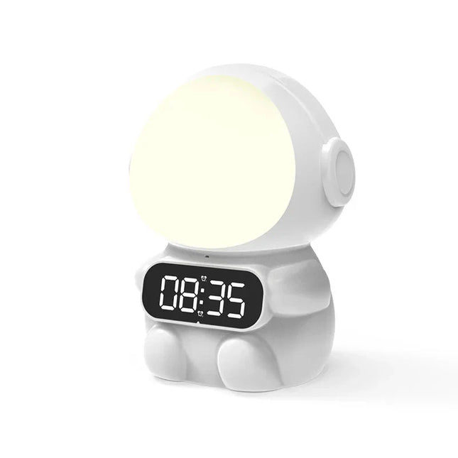 Astronaut vækkeur til børn med natlampe