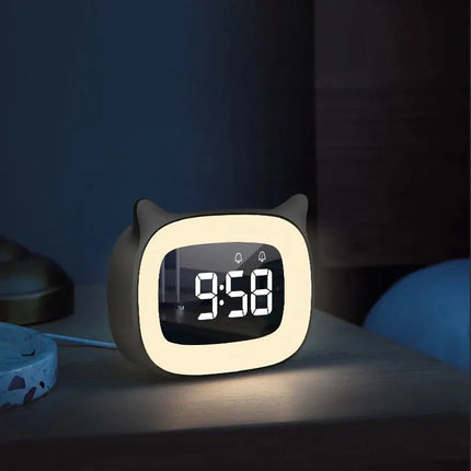 Kat vækkeur til børn med natlys