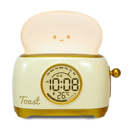 Sød toast vækkeur med natlampe