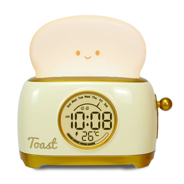 Sød toast vækkeur med natlampe
