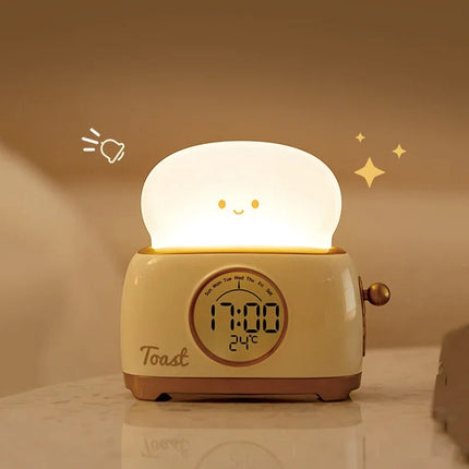 Sød toast vækkeur med natlampe